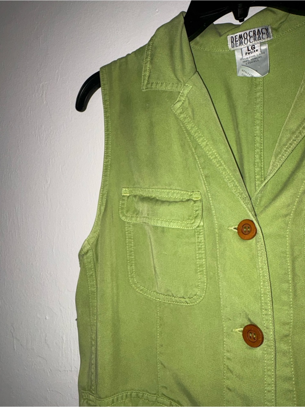 Democracy Light Green Petite Tencel Top